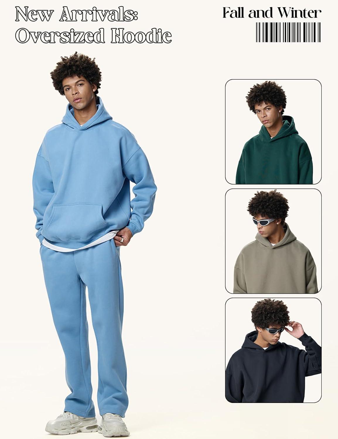imageGihuo Men Hoodie Mens Fleece Hooded Pullover SweatshirtsBlue