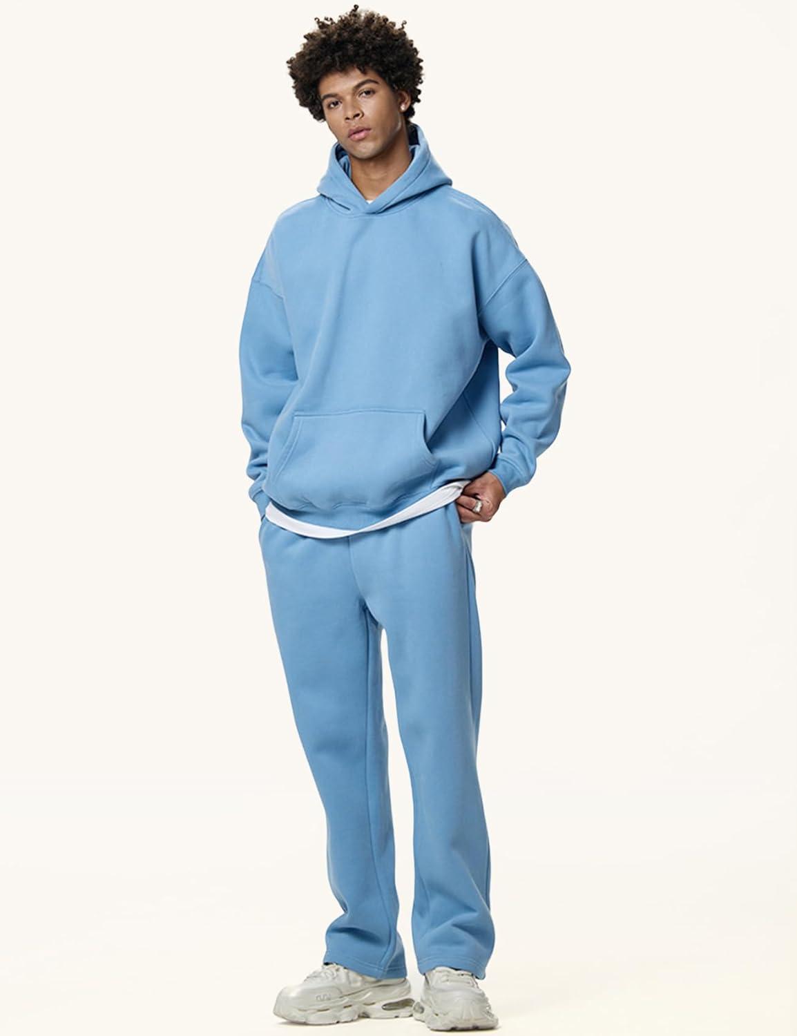 imageGihuo Men Hoodie Mens Fleece Hooded Pullover SweatshirtsBlue