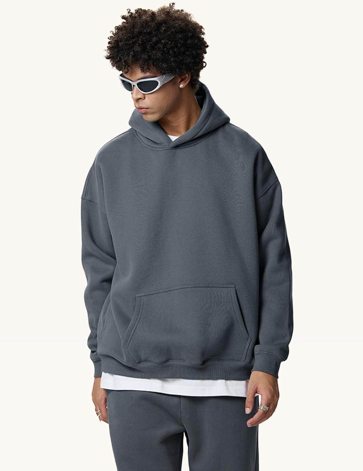 imageGihuo Men Hoodie Mens Fleece Hooded Pullover SweatshirtsDarkgrey