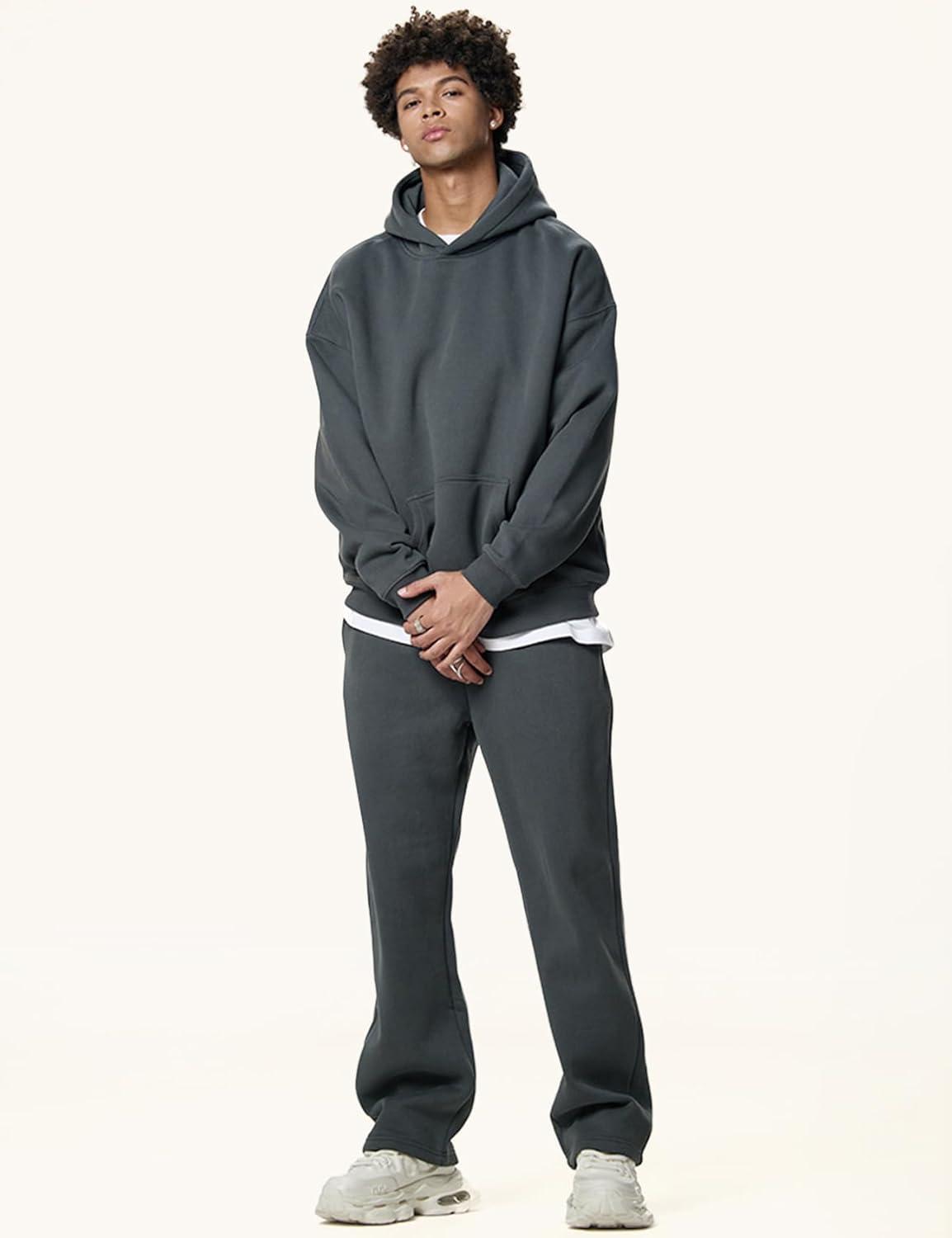 imageGihuo Men Hoodie Mens Fleece Hooded Pullover SweatshirtsDarkgrey
