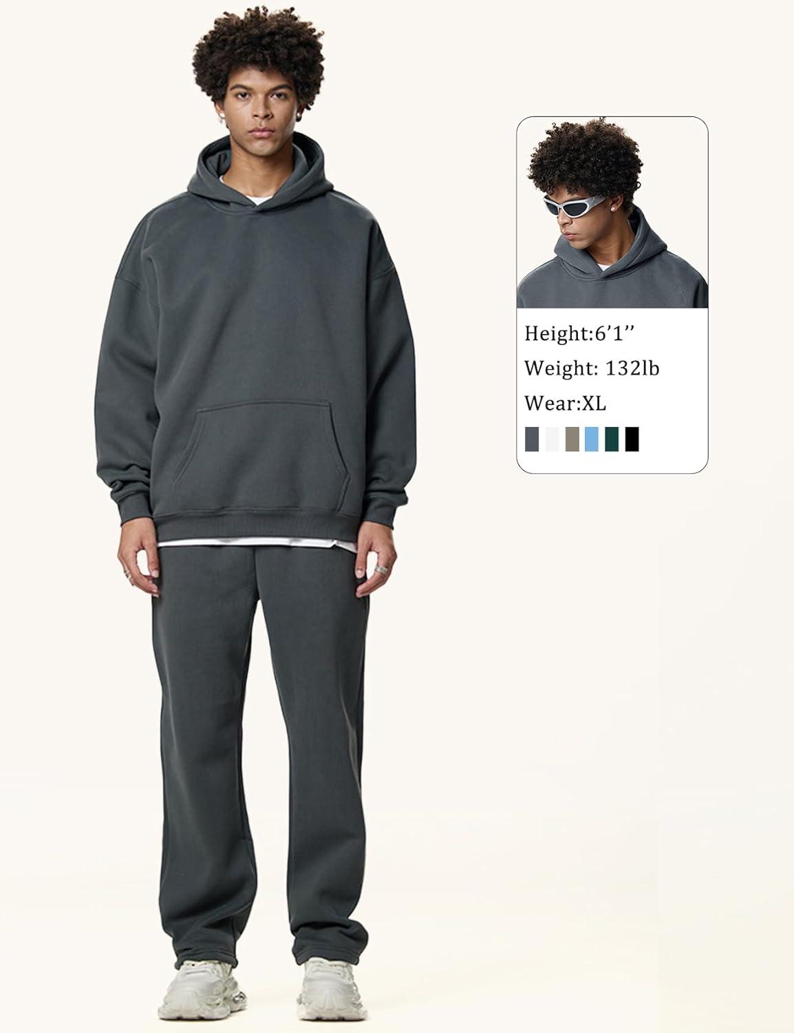 imageGihuo Men Hoodie Mens Fleece Hooded Pullover SweatshirtsDarkgrey