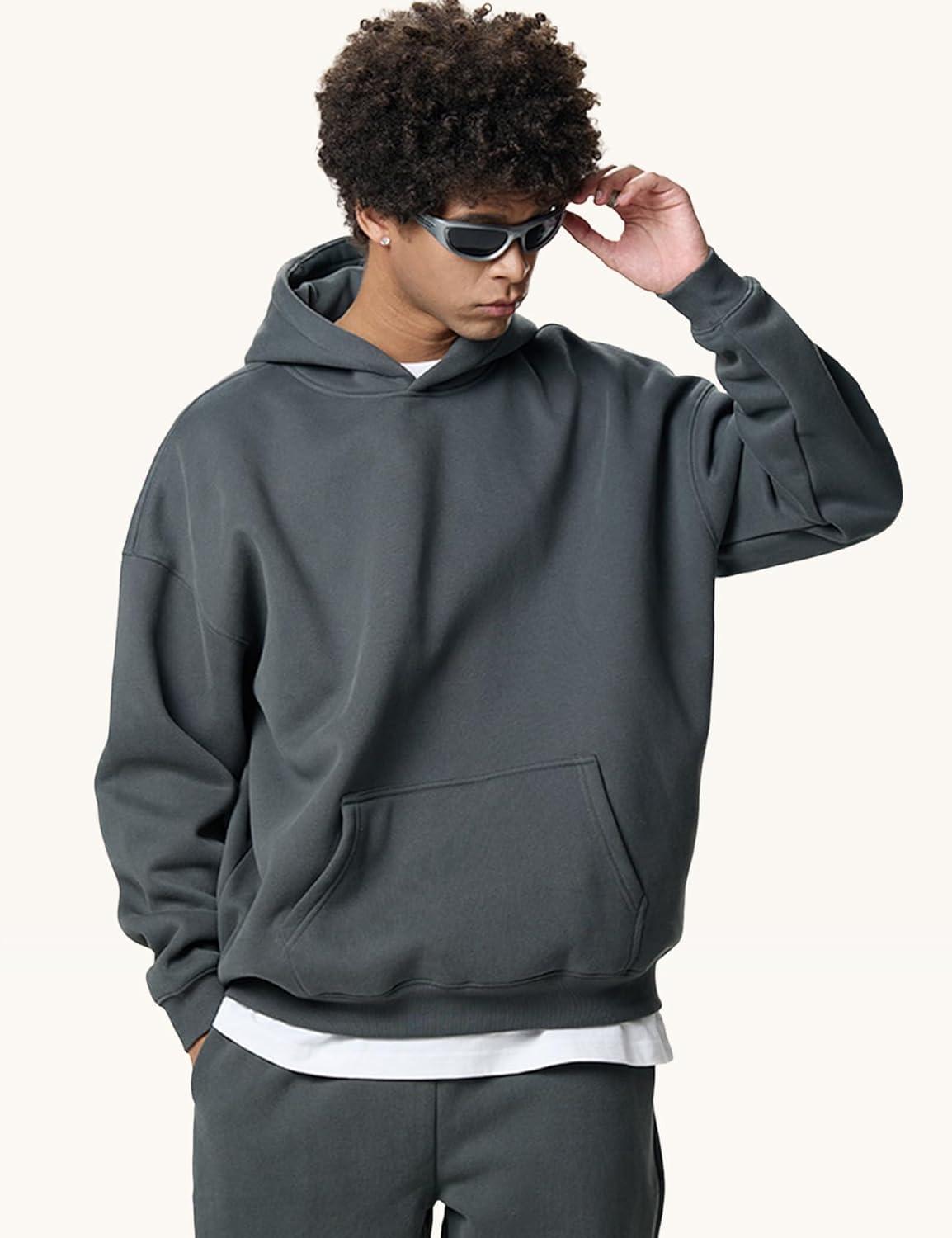 imageGihuo Men Hoodie Mens Fleece Hooded Pullover SweatshirtsDarkgrey