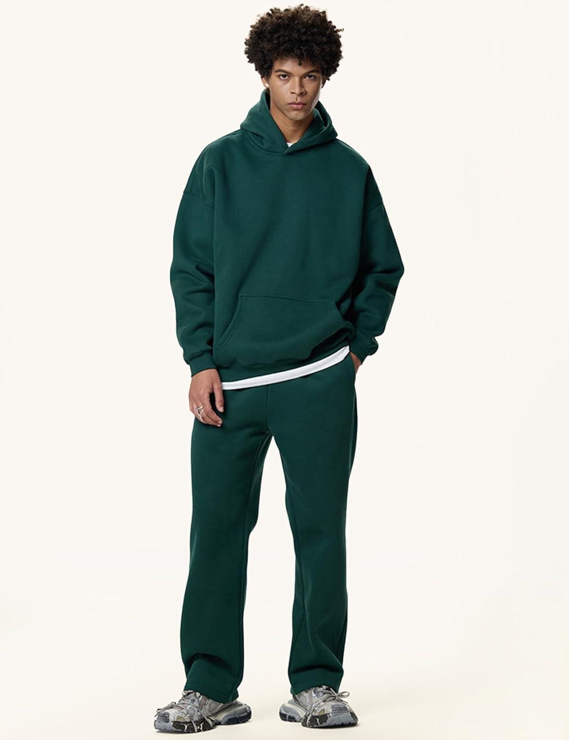 imageGihuo Men Hoodie Mens Fleece Hooded Pullover SweatshirtsGreen