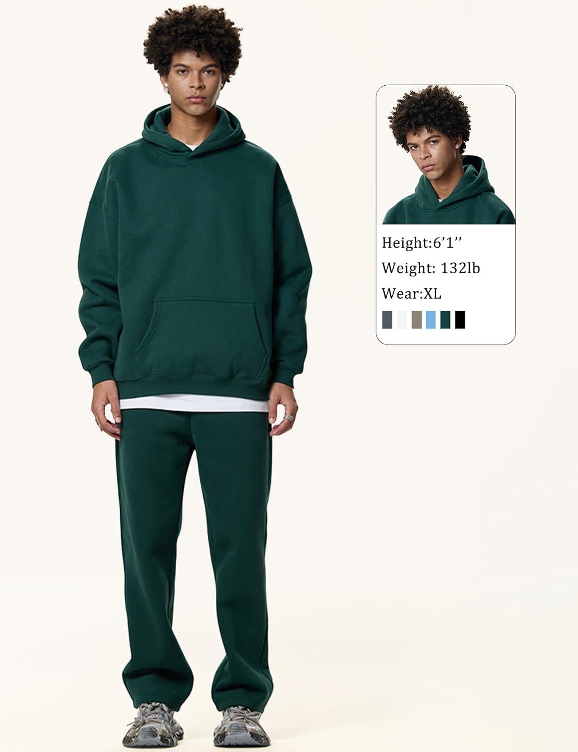 imageGihuo Men Hoodie Mens Fleece Hooded Pullover SweatshirtsGreen