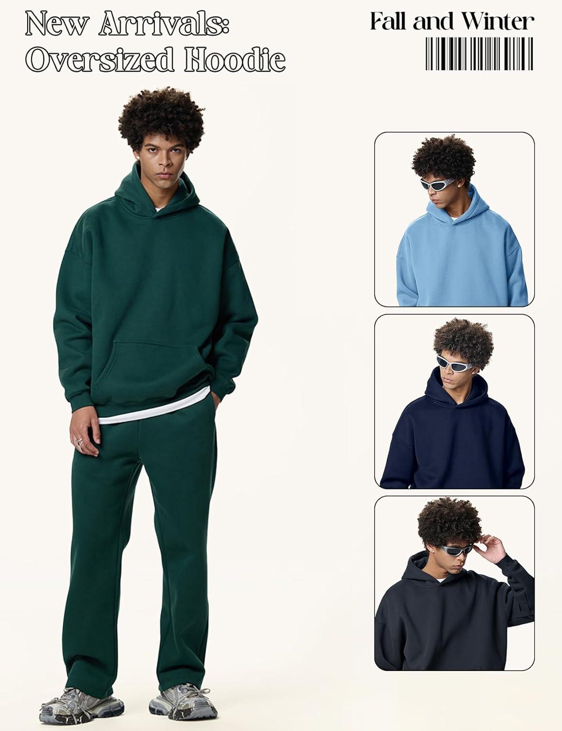 imageGihuo Men Hoodie Mens Fleece Hooded Pullover SweatshirtsGreen