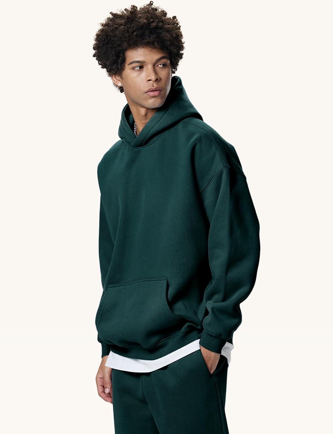 imageGihuo Men Hoodie Mens Fleece Hooded Pullover SweatshirtsGreen
