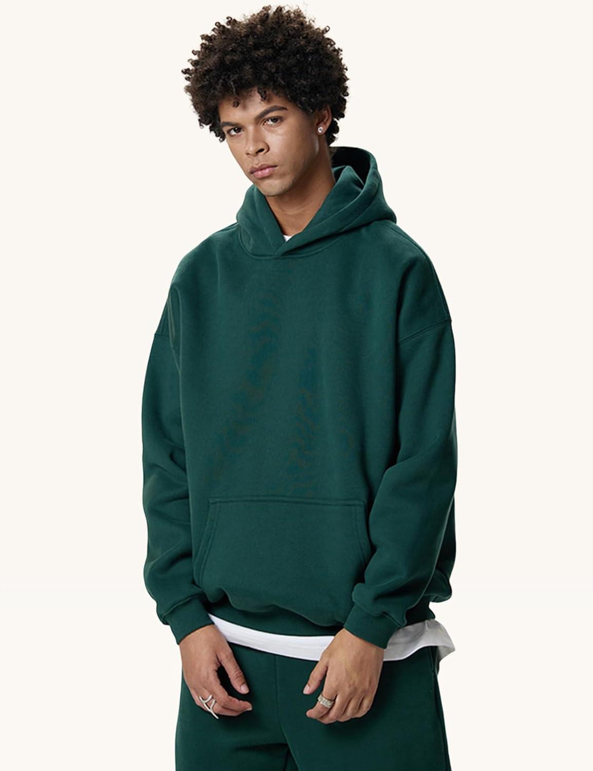 imageGihuo Men Hoodie Mens Fleece Hooded Pullover SweatshirtsGreen