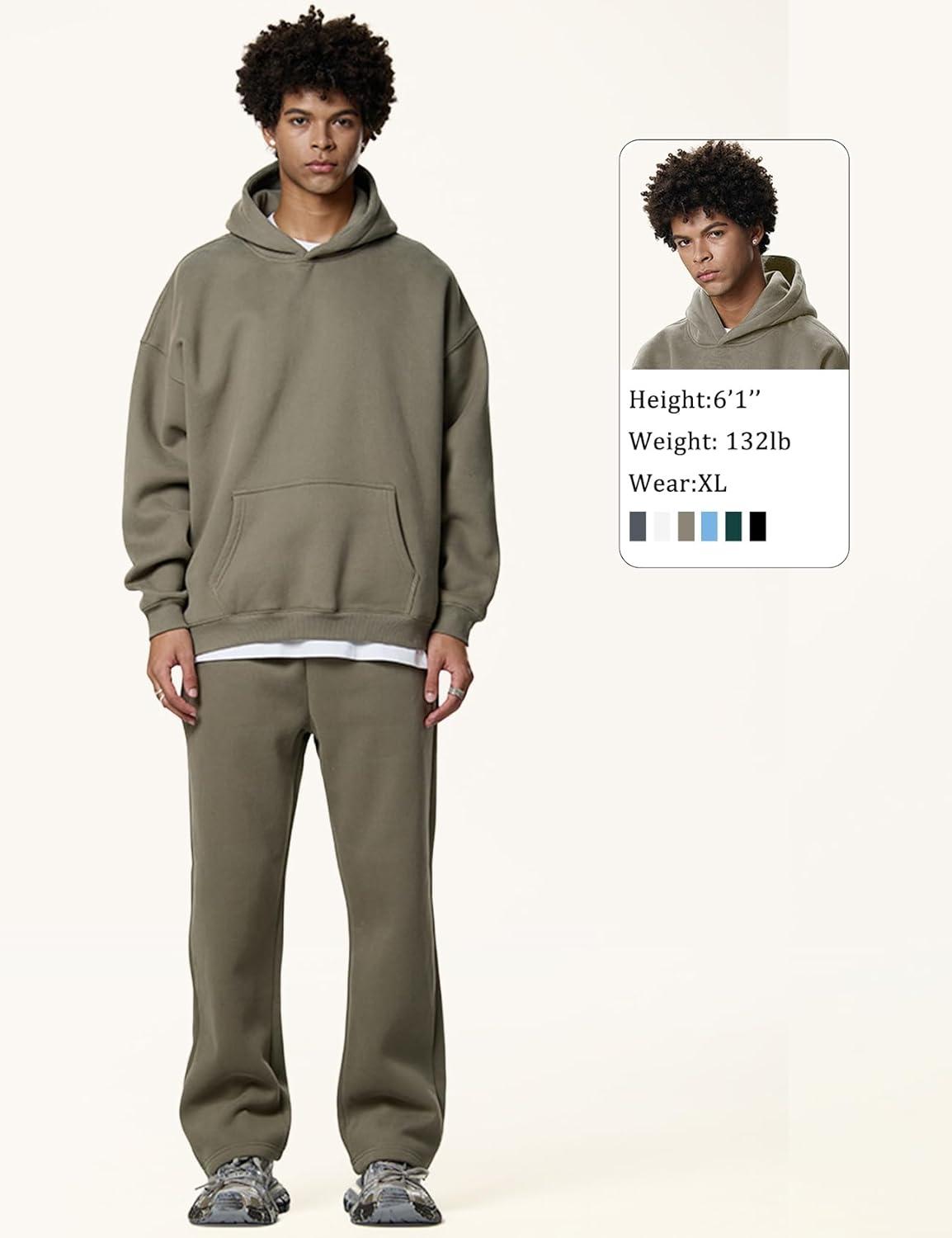 imageGihuo Men Hoodie Mens Fleece Hooded Pullover SweatshirtsGreycamel