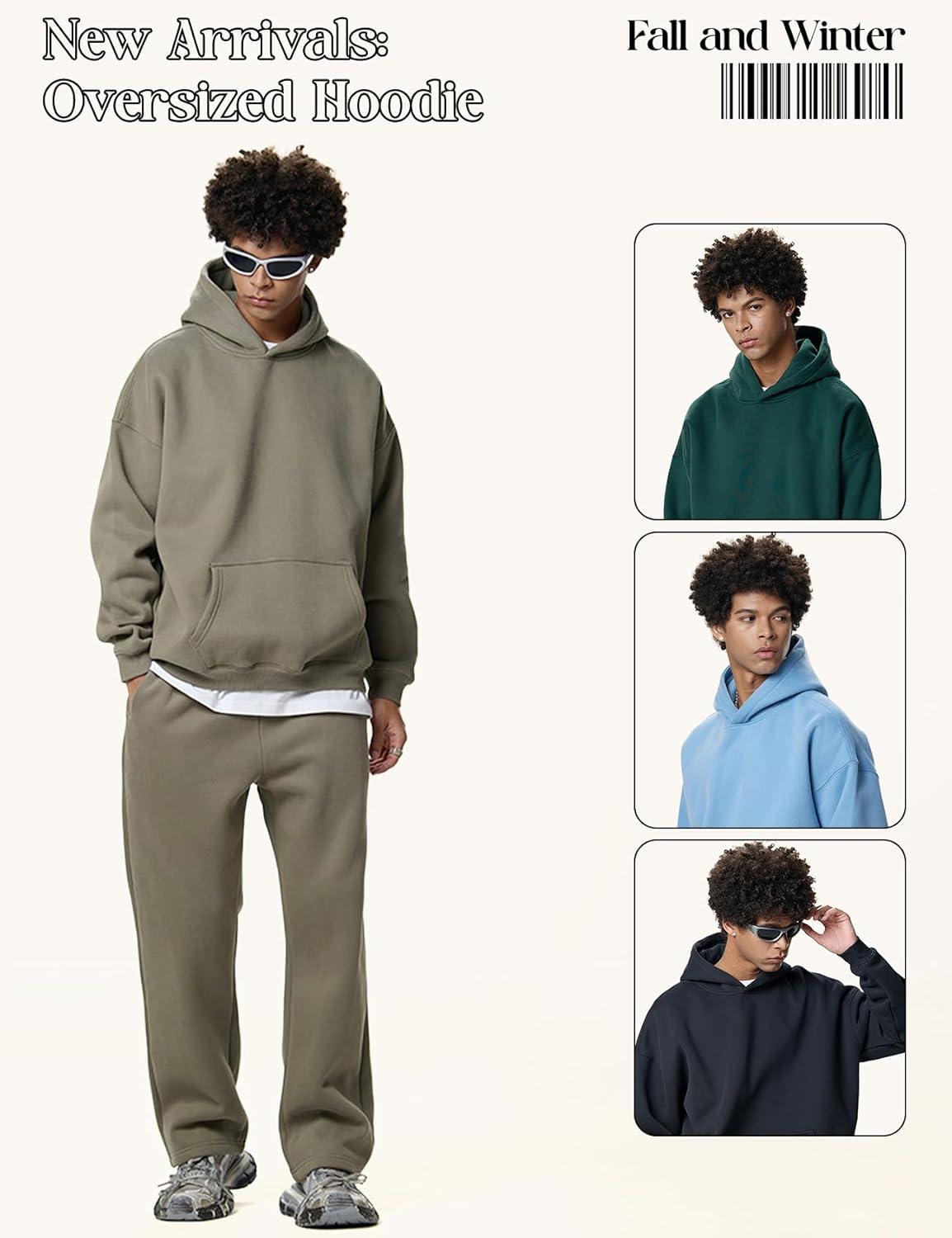 imageGihuo Men Hoodie Mens Fleece Hooded Pullover SweatshirtsGreycamel
