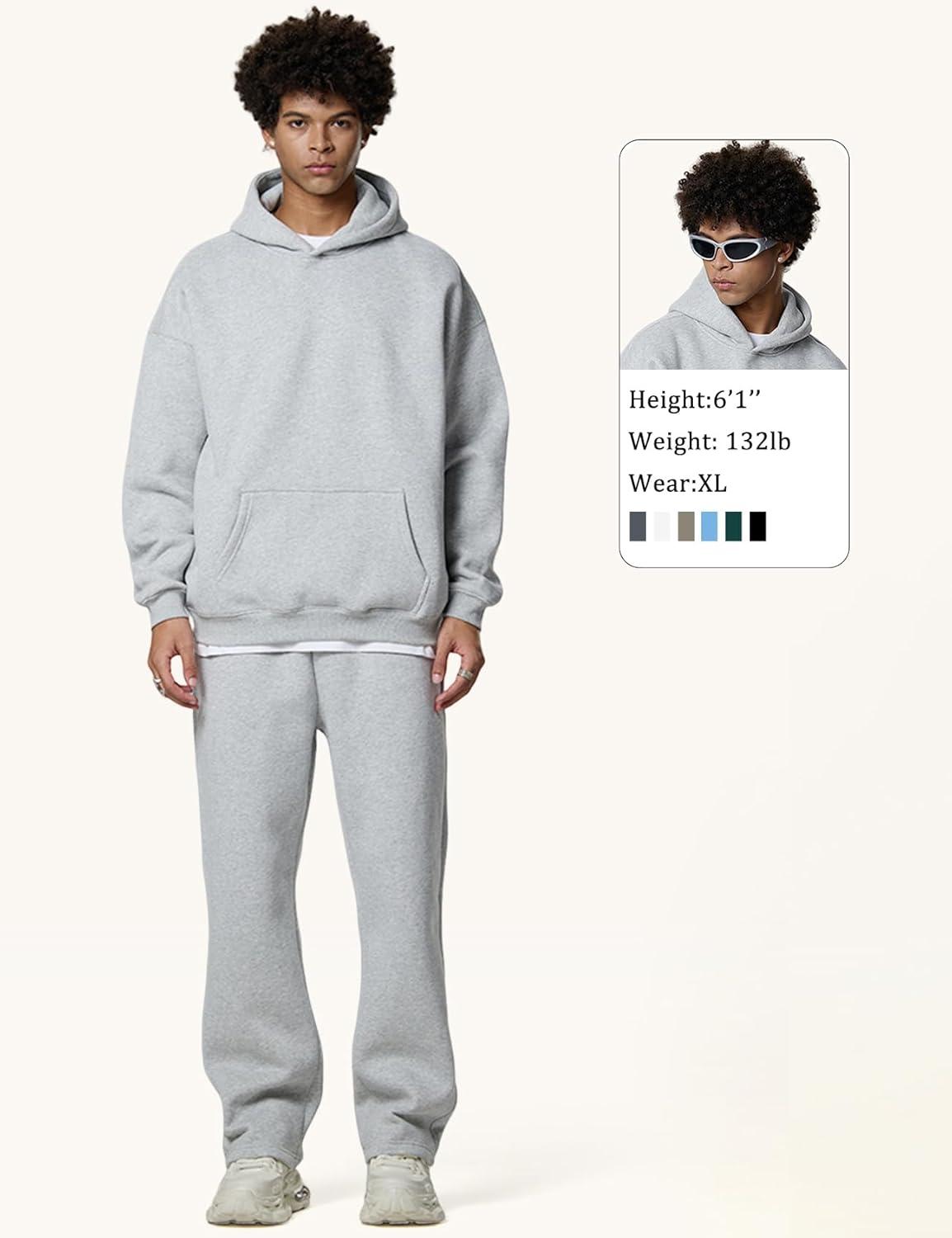imageGihuo Men Hoodie Mens Fleece Hooded Pullover SweatshirtsLightgrey