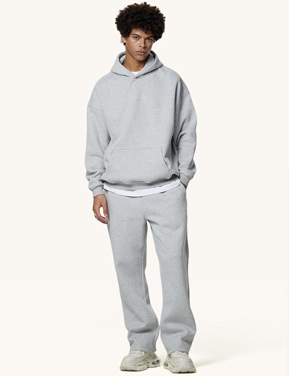imageGihuo Men Hoodie Mens Fleece Hooded Pullover SweatshirtsLightgrey