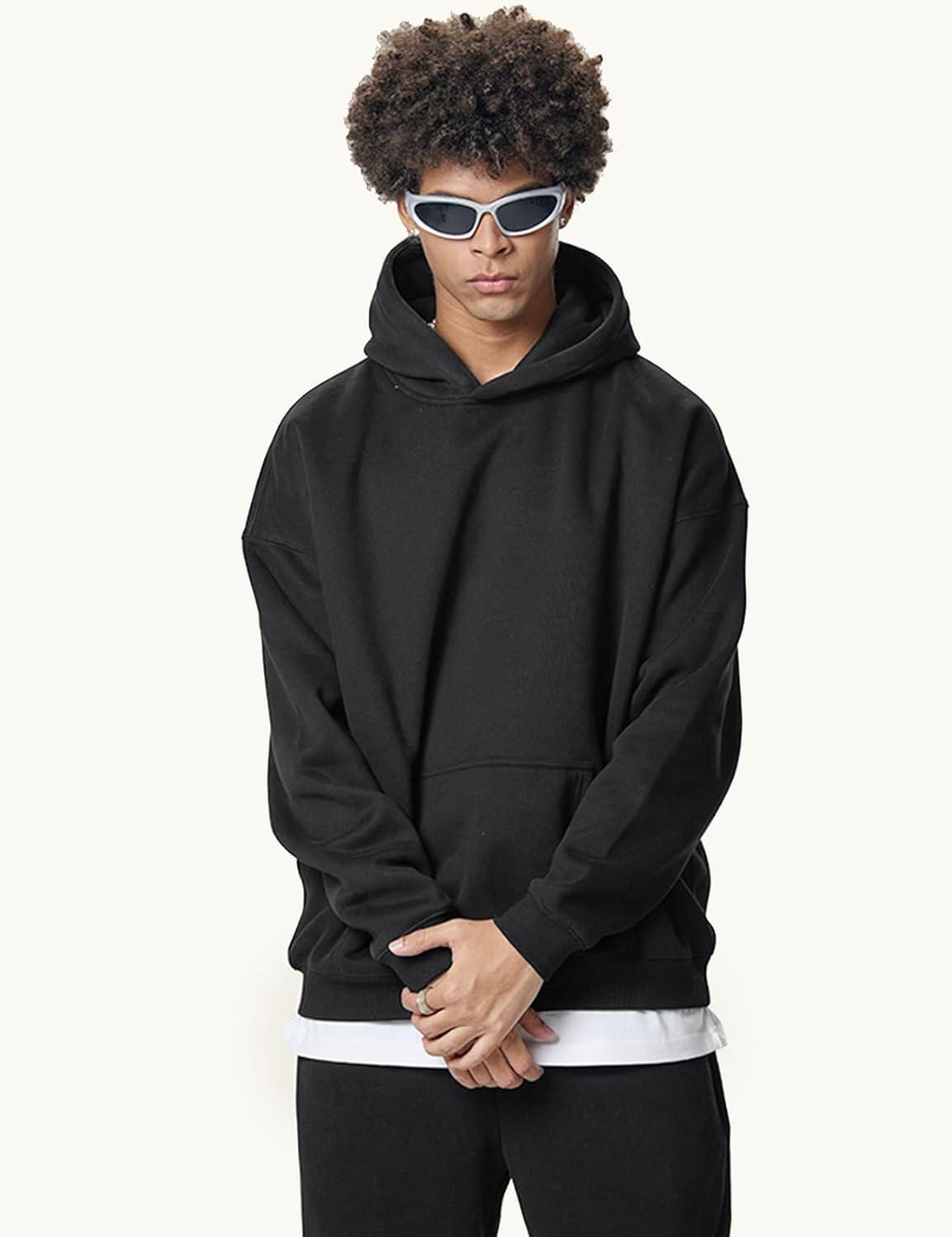 imageGihuo Mens Sweatsuit Hoodie and Sweatpants Fleece Pullover Joggers Set TracksuitBlack