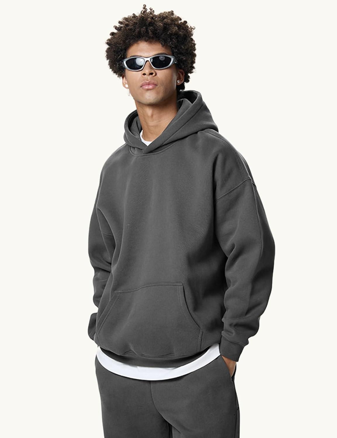 imageGihuo Mens Sweatsuit Hoodie and Sweatpants Fleece Pullover Joggers Set TracksuitDarkgrey