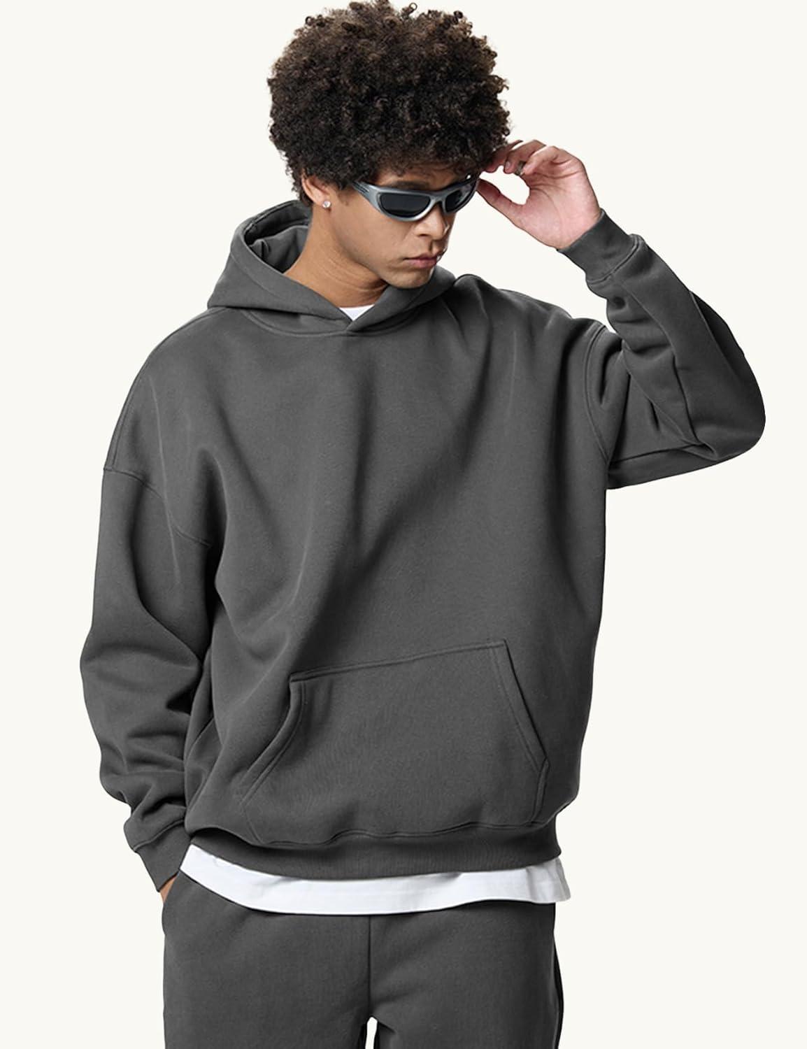imageGihuo Mens Sweatsuit Hoodie and Sweatpants Fleece Pullover Joggers Set TracksuitDarkgrey