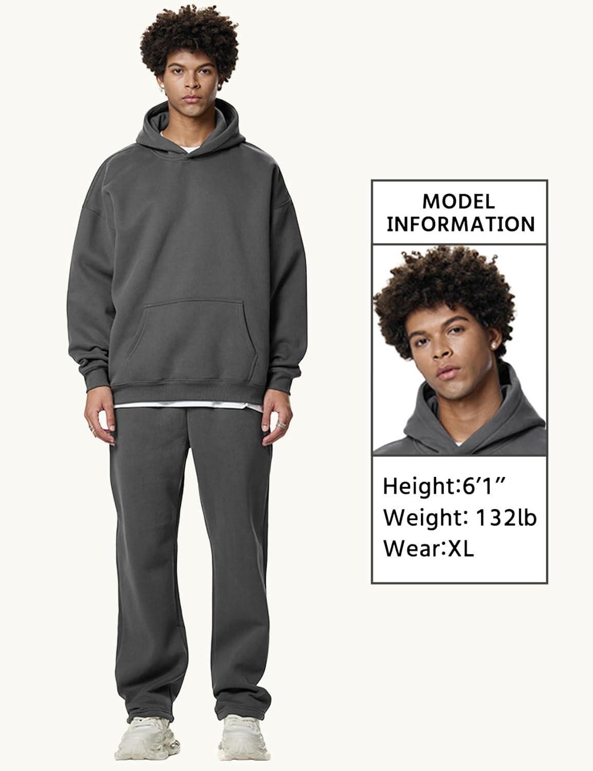 imageGihuo Mens Sweatsuit Hoodie and Sweatpants Fleece Pullover Joggers Set TracksuitDarkgrey