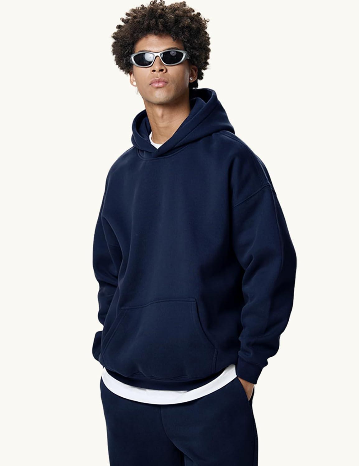 imageGihuo Mens Sweatsuit Hoodie and Sweatpants Fleece Pullover Joggers Set TracksuitNavy