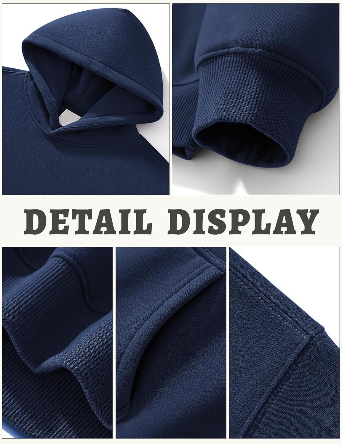 imageGihuo Mens Sweatsuit Hoodie and Sweatpants Fleece Pullover Joggers Set TracksuitNavy