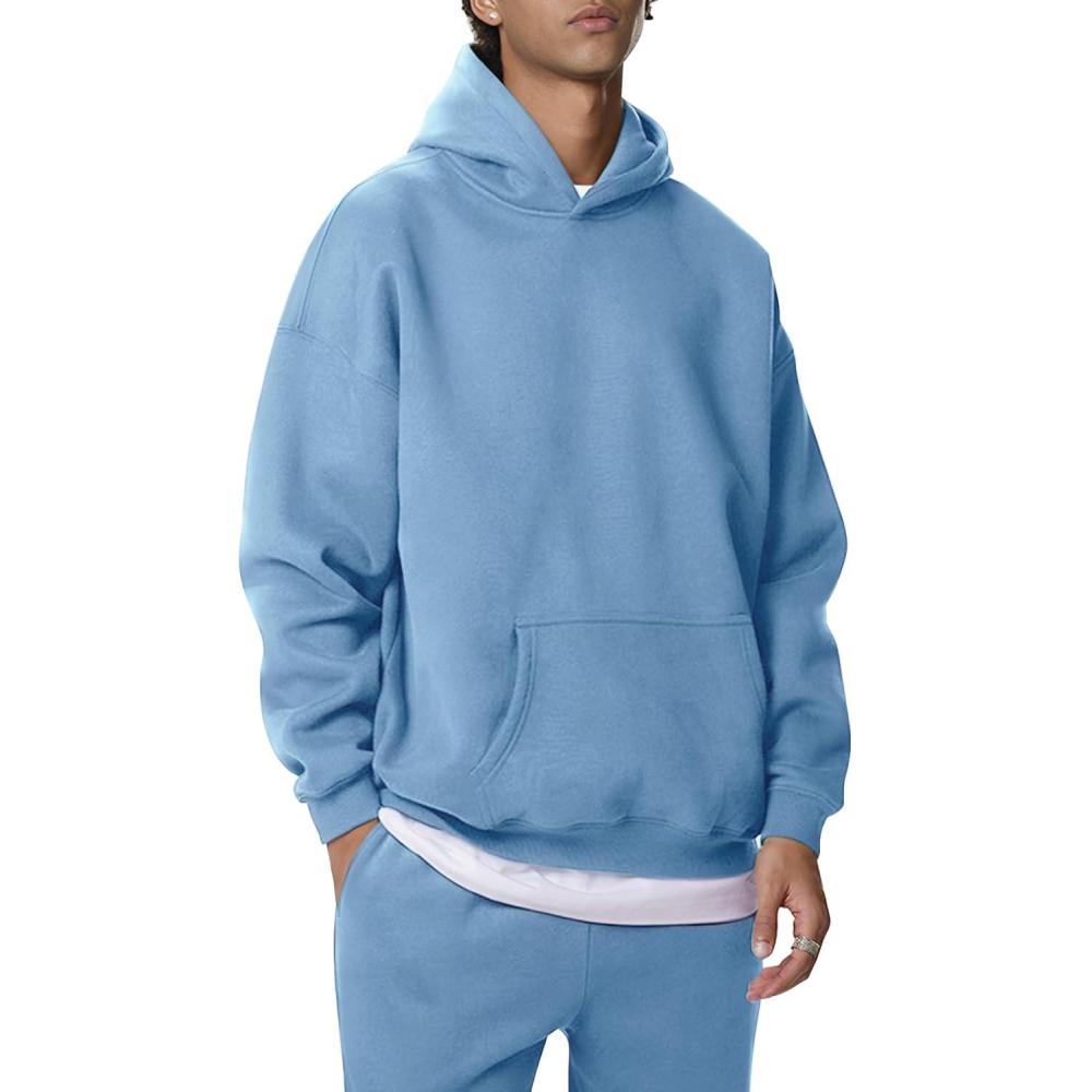 imageGihuo Men Hoodie Mens Fleece Hooded Pullover SweatshirtsBlue