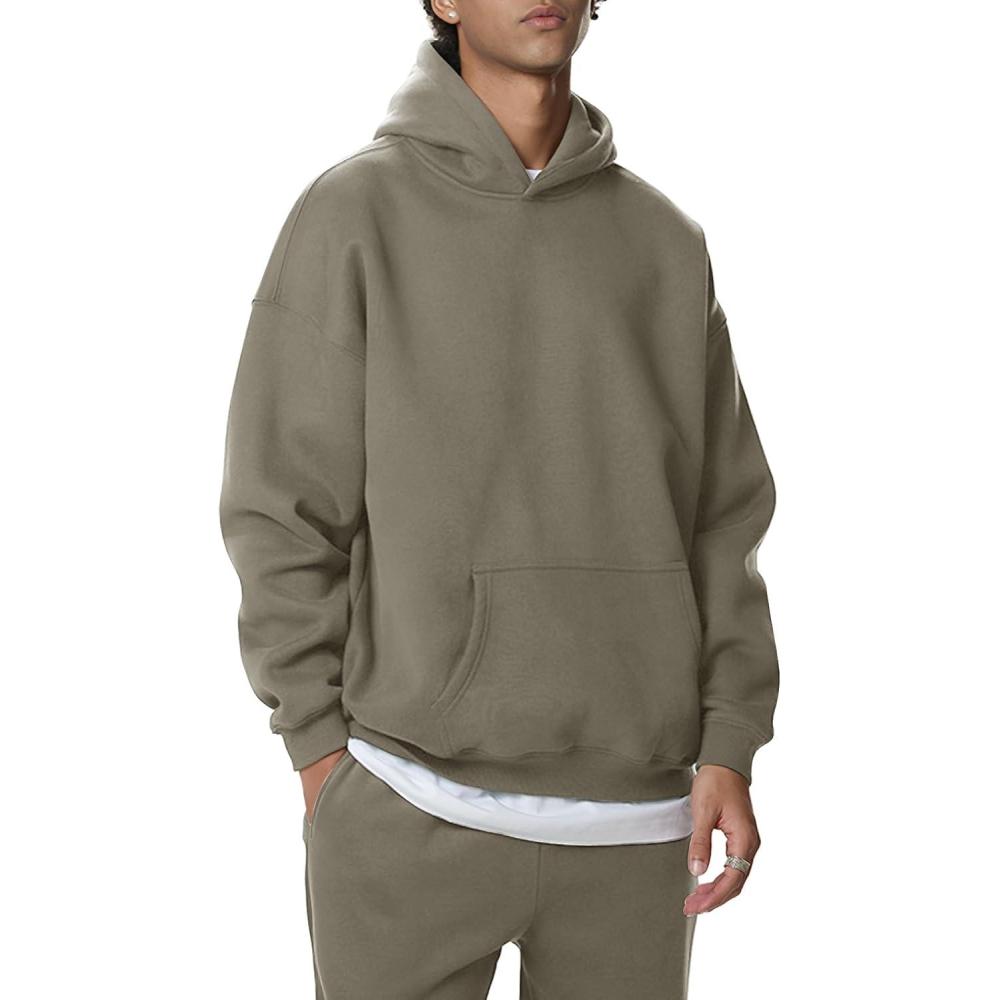 imageGihuo Men Hoodie Mens Fleece Hooded Pullover SweatshirtsGreycamel