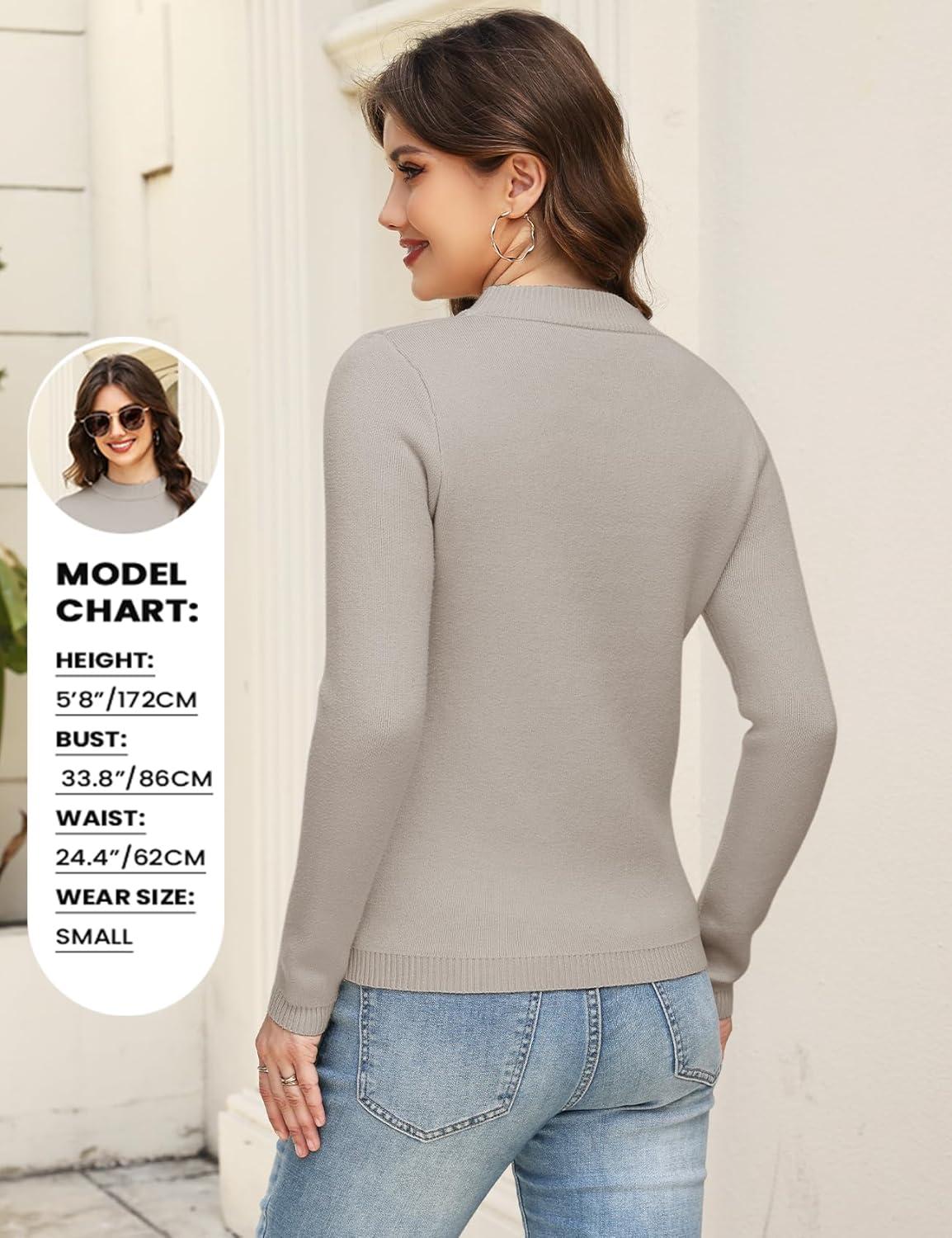 imageGihuo Womens Fleece Sweaters Sherpa Lined Thermal Shirts Long Sleeve Warm Base Layer 2026 Knit Fall SweatersOats