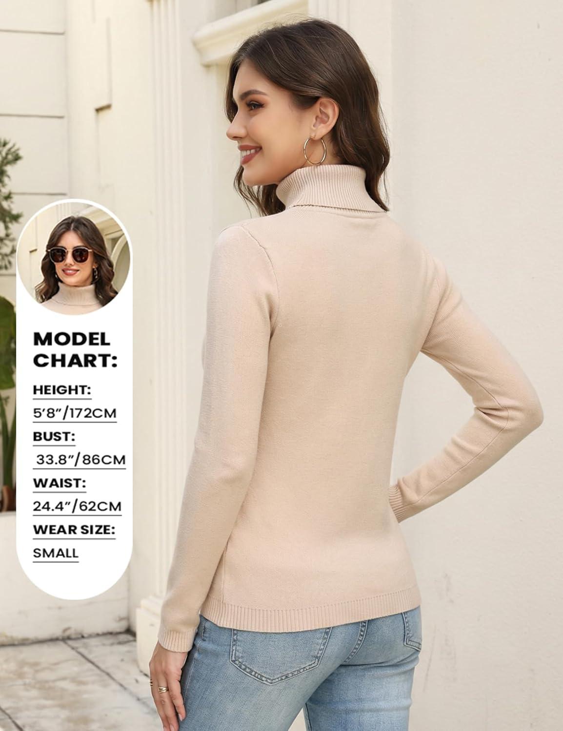 imageGihuo Womens Turtleneck Sweater Sherpa Fleece Lined Sweaters Thermal Pullover JumpersApricot