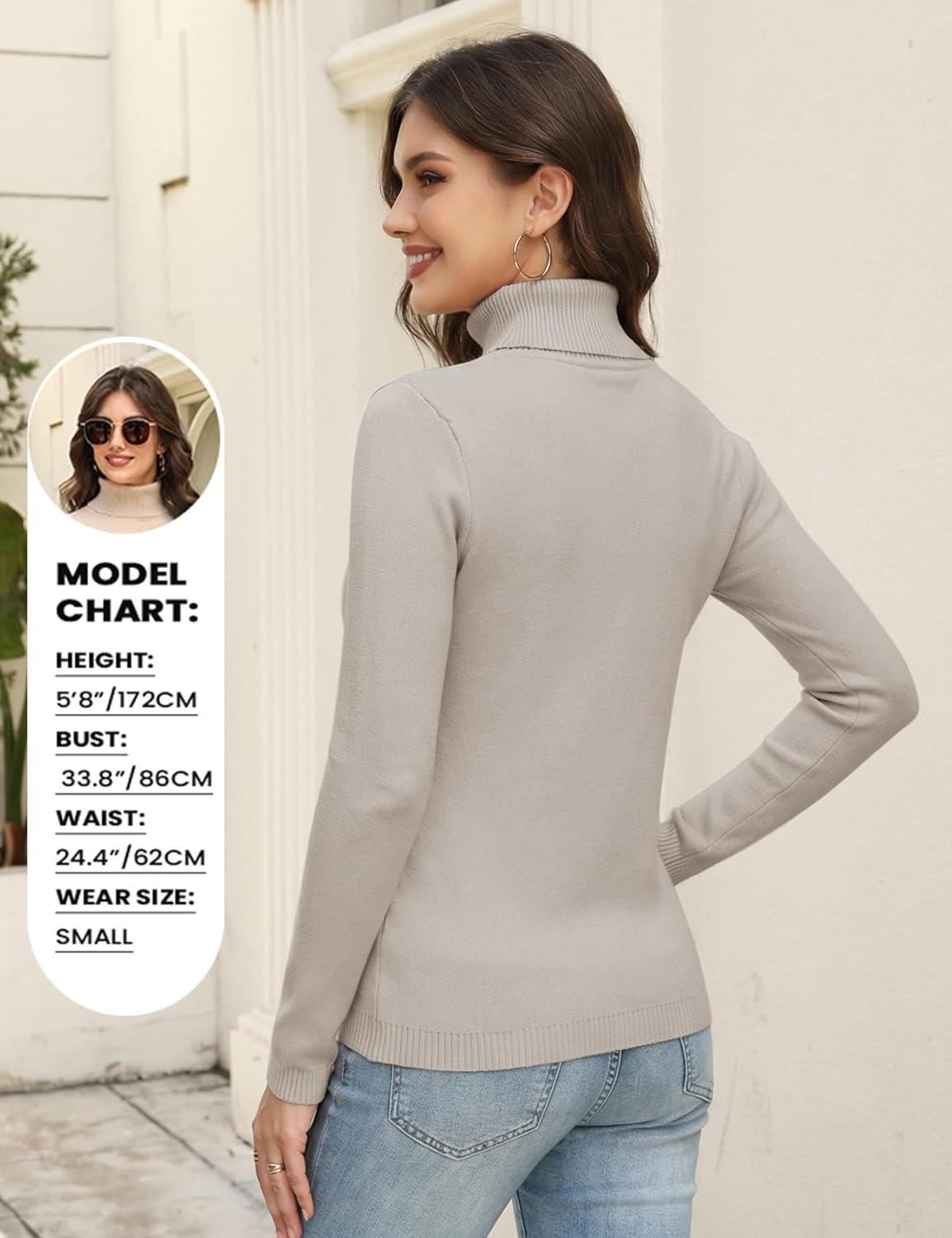 imageGihuo Womens Turtleneck Sweater Sherpa Fleece Lined Sweaters Thermal Pullover JumpersOats