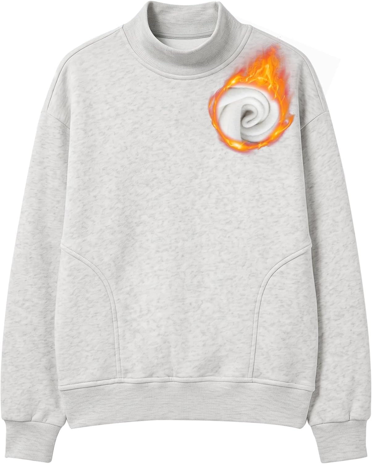 image:imageGihuo Mens Mock Neck Sweatshirt Oversized SweatshirtsLightgrey