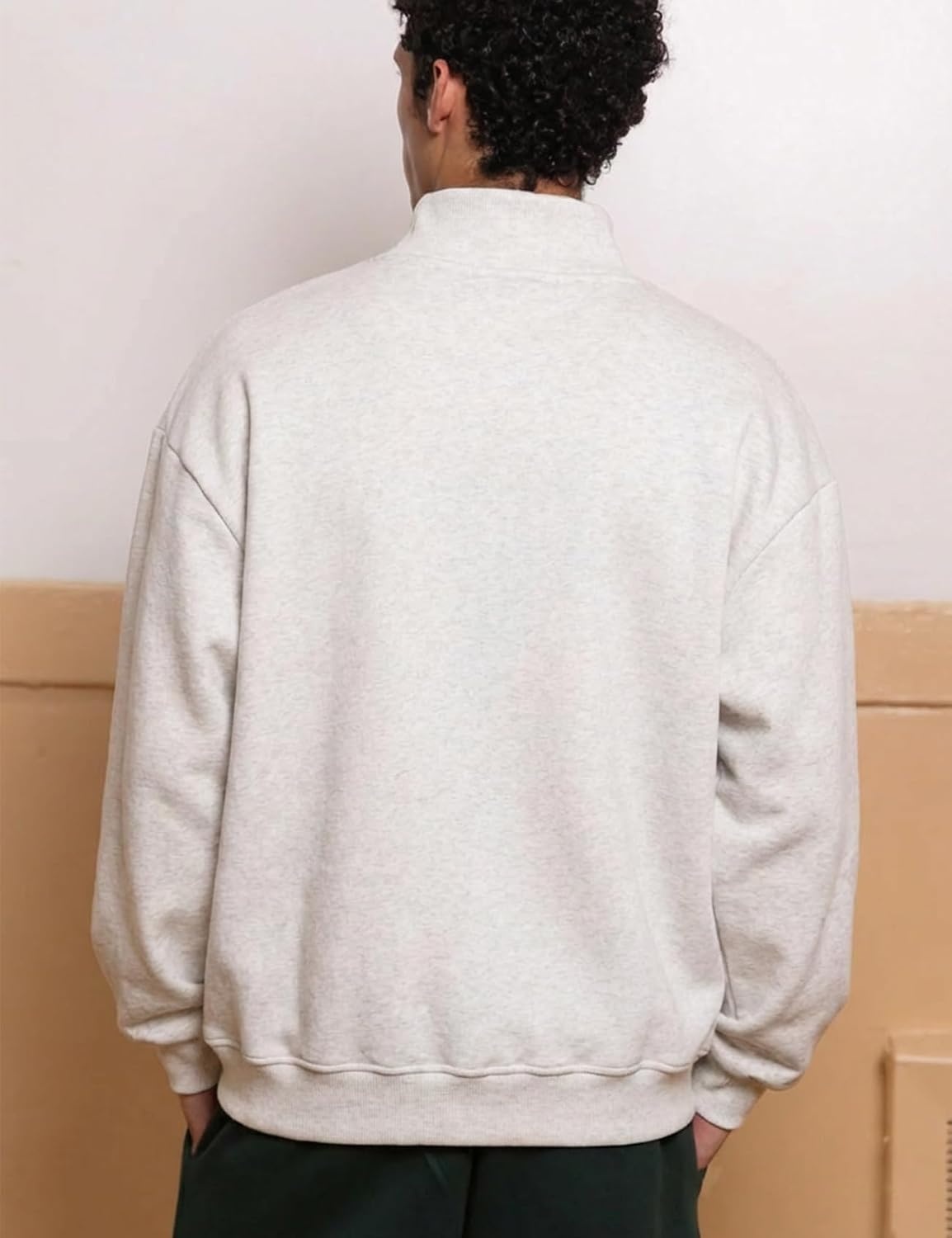 image:imageGihuo Mens Mock Neck Sweatshirt Oversized SweatshirtsLightheathergrey