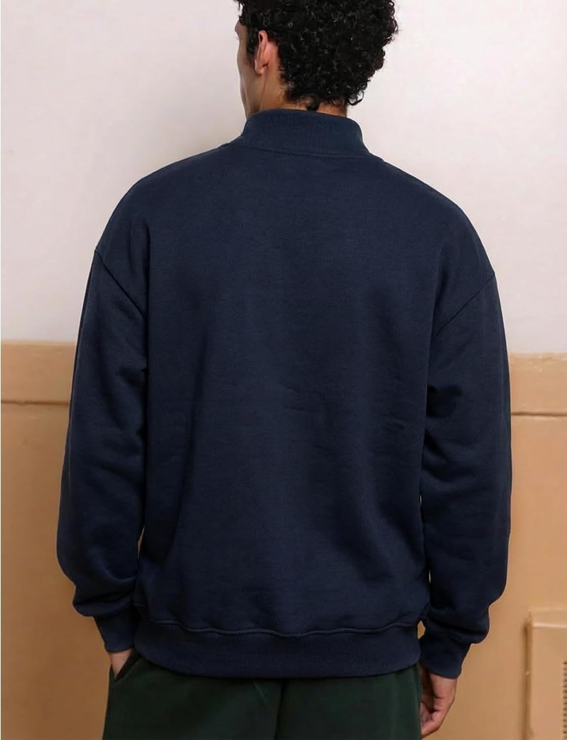 image:imageGihuo Mens Mock Neck Sweatshirt Oversized SweatshirtsNavy