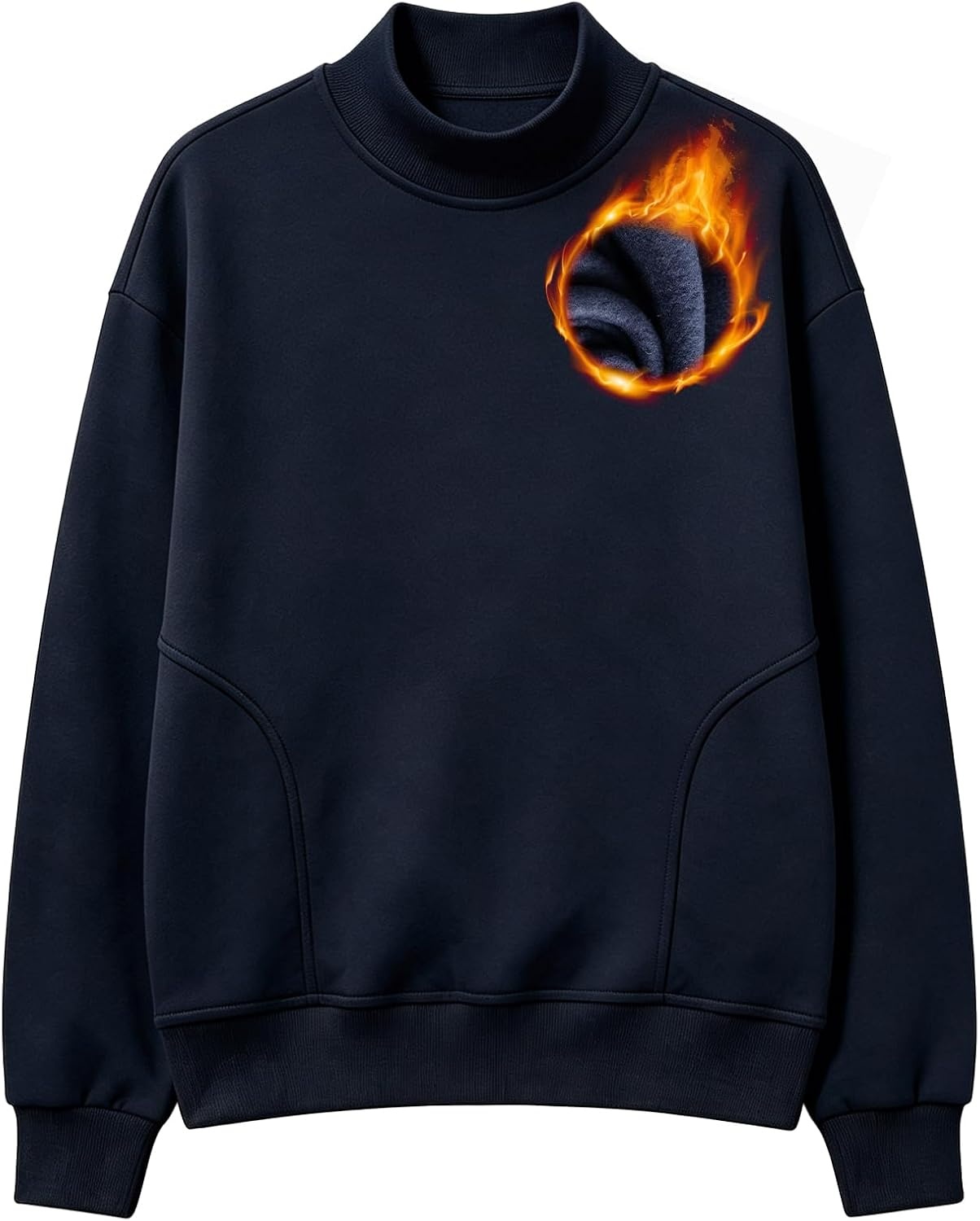 image:imageGihuo Mens Mock Neck Sweatshirt Oversized SweatshirtsNavyblue
