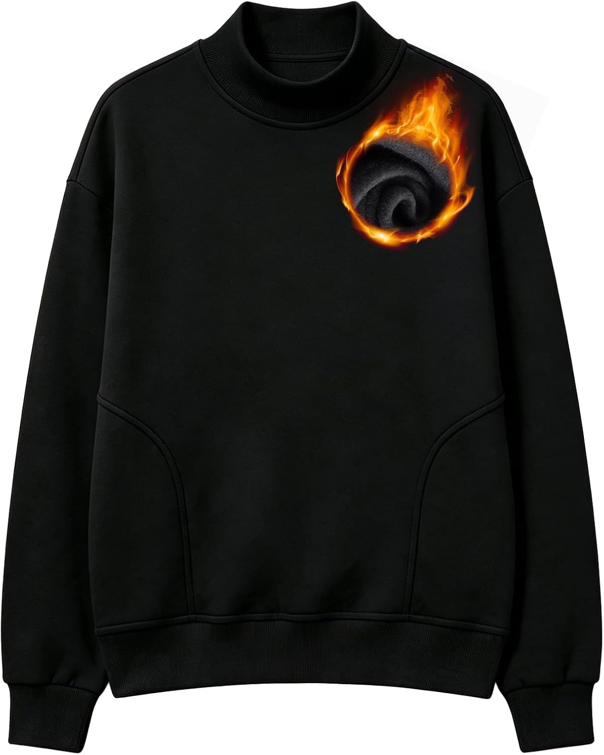 image:imageGihuo Mens Mock Neck Sweatshirt Oversized SweatshirtsNewblack