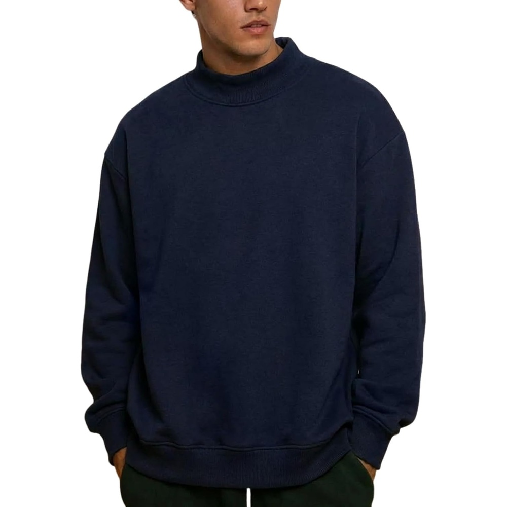 image:imageGihuo Mens Mock Neck Sweatshirt Oversized SweatshirtsNavy