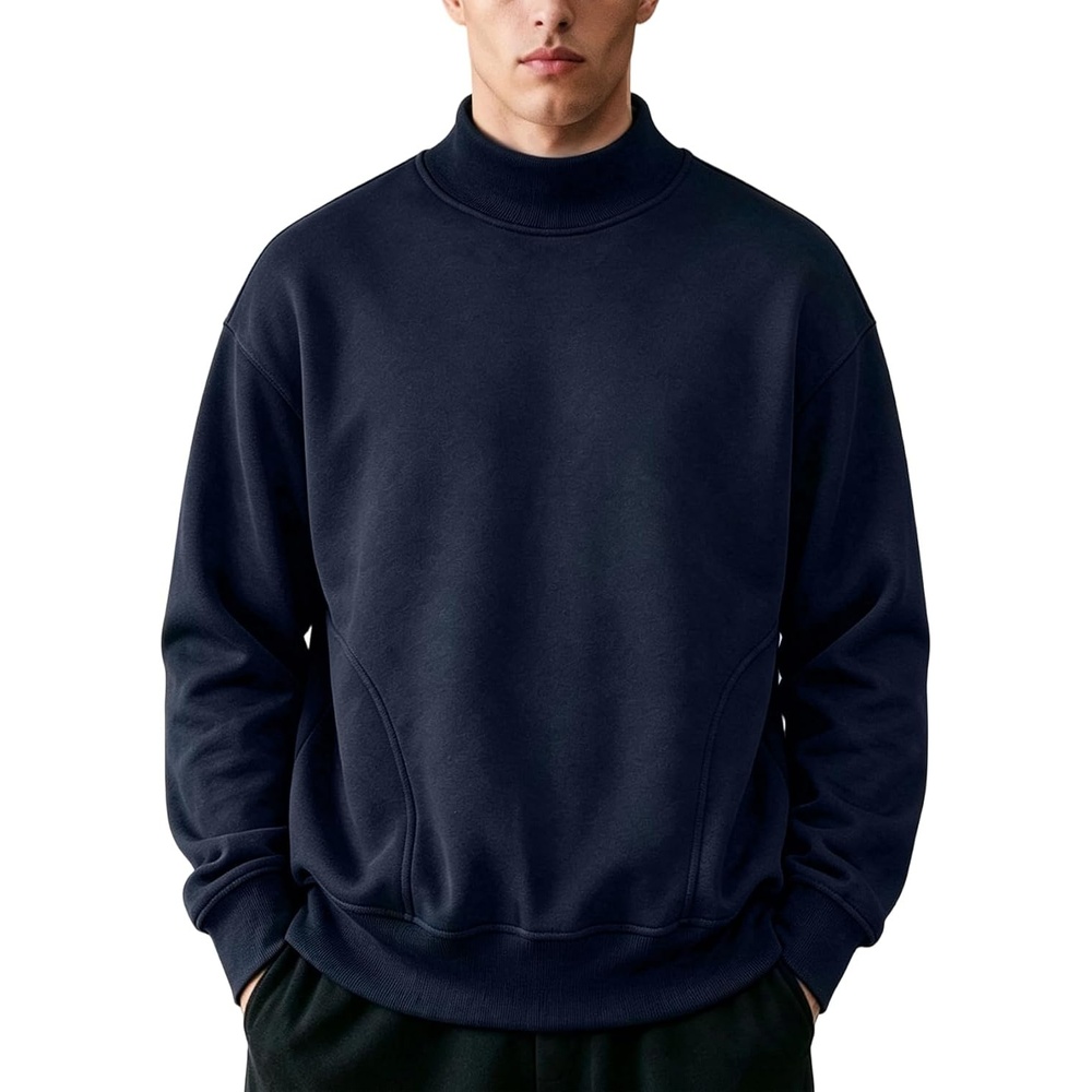image:imageGihuo Mens Mock Neck Sweatshirt Oversized SweatshirtsNavyblue