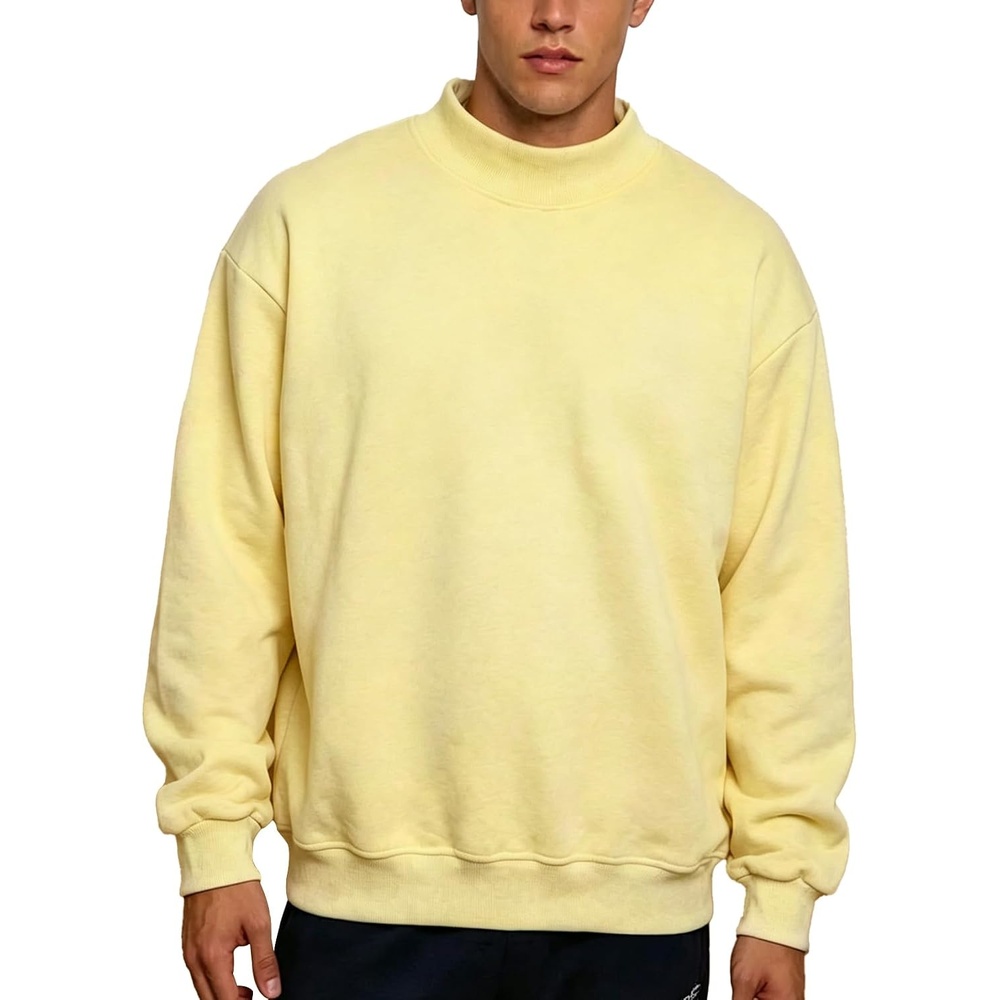 image:imageGihuo Mens Mock Neck Sweatshirt Oversized SweatshirtsYellow