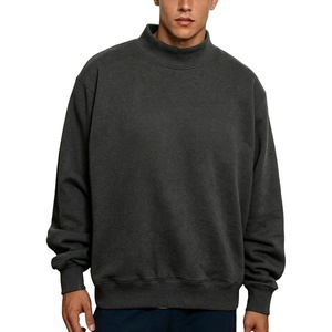 Gihuo Men’s Mock Neck Sweatshirt Oversized Sweatshirts(Grey)