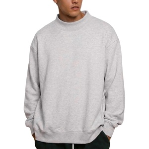 Gihuo Men’s Mock Neck Sweatshirt Oversized Sweatshirts(Lightheathergrey)