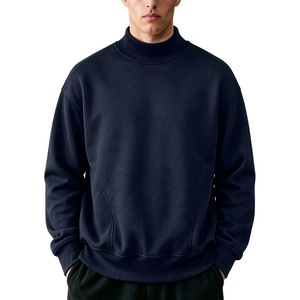 Gihuo Men’s Mock Neck Sweatshirt Oversized Sweatshirts(Navyblue)